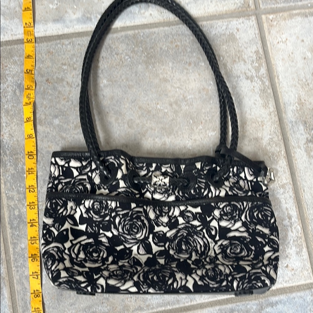 Brighton Black and White Floral Shoulder Bag